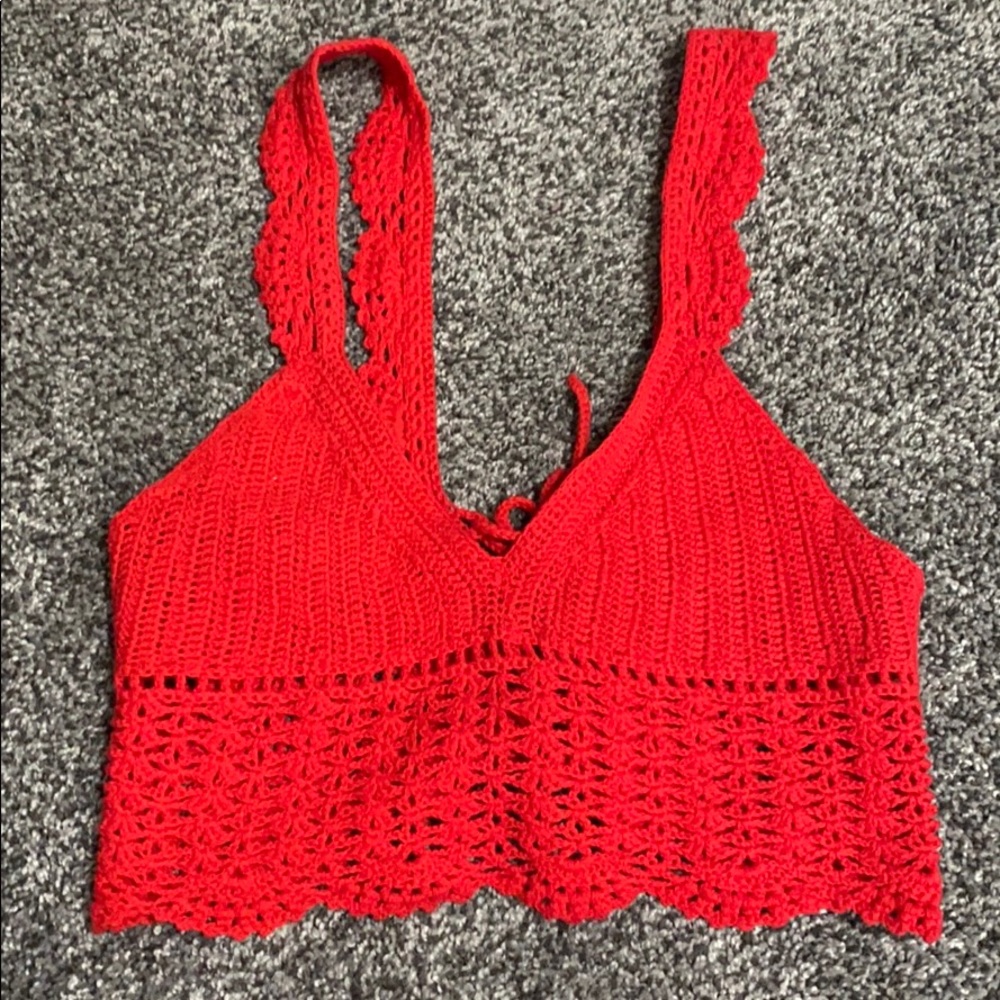 Forever 21 Red Crochet Top